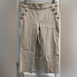 Emaline Petite Crop Button-Accent Pants size 8P